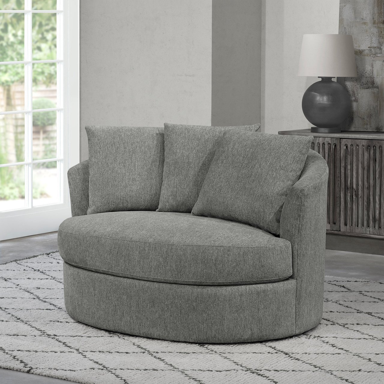 Thomasville Fabric Swivel Chair - Image 1
