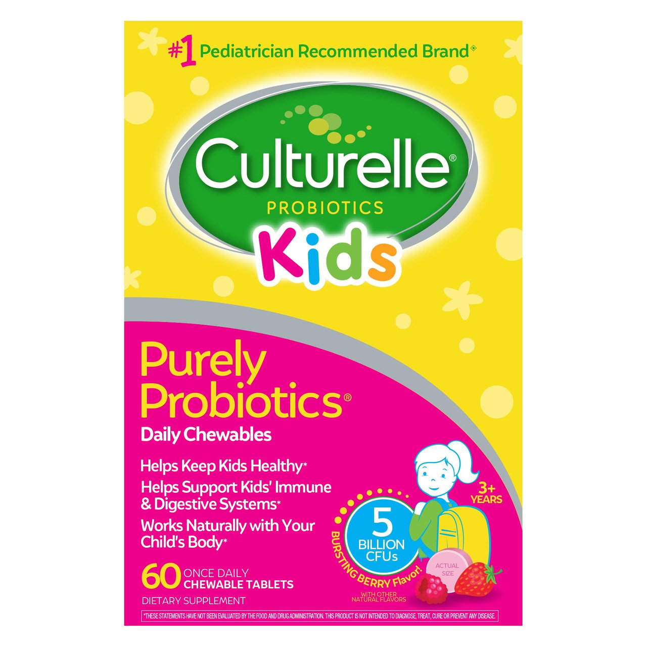 Culturelle Kids Probiotic Daily Chewables, 60 Count - Image 1