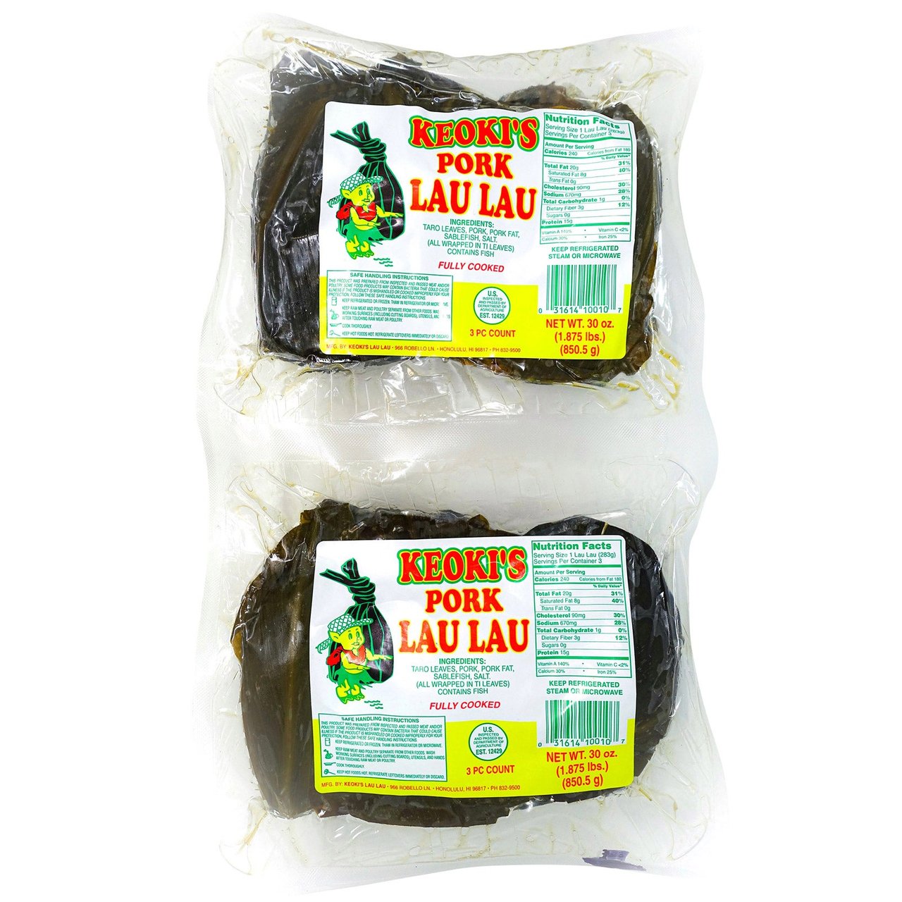 Keoki's Pork Lau Lau 6 Count - Image 1