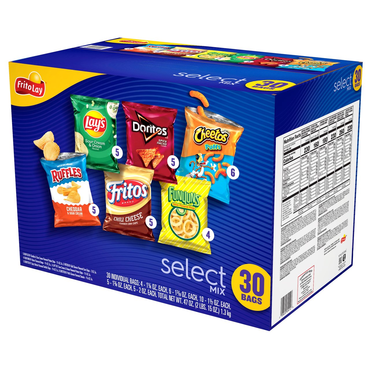 Frito Lay Select Mix Variety Pack, 30 Count / 47 oz - Image 1