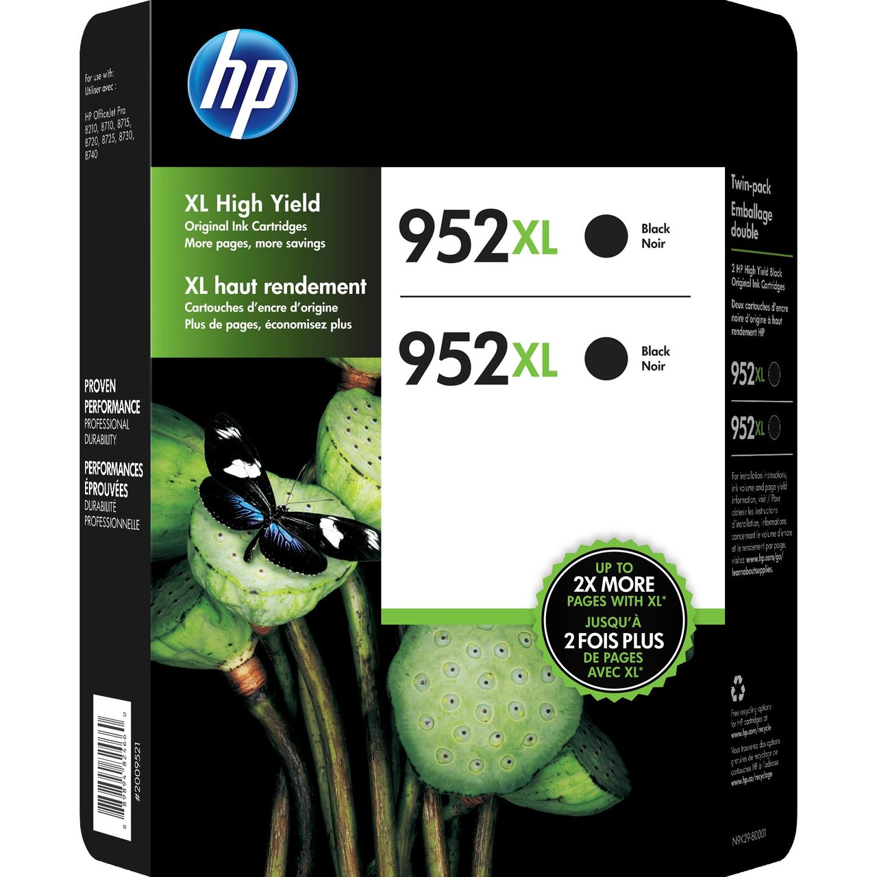HP 952XL High Capacity Black 2 Pack - Image 1