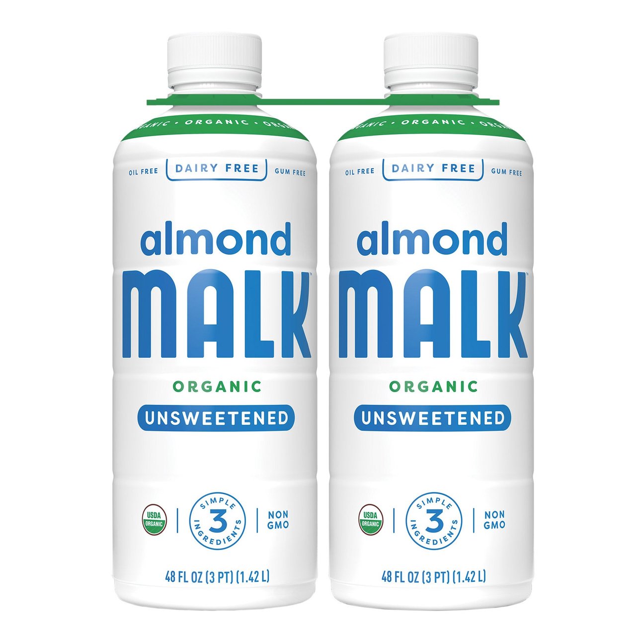 MALK Organic Unsweetened Almond Milk 2/48 oz (1.5 Qt) - Image 1