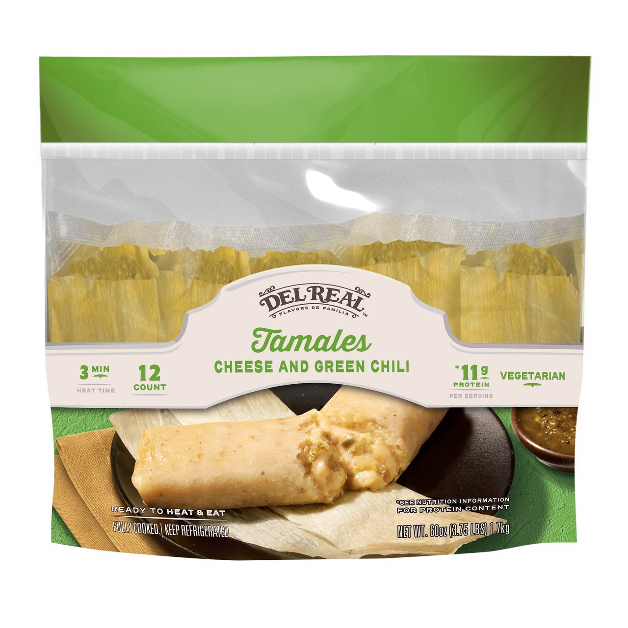Del Real Cheese Tamales 60 oz (3.75 lb) - Image 1