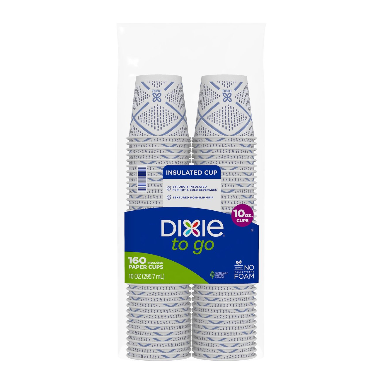 Dixie To Go PerfecTouch Insulated Paper Hot Cups, 10 oz, 160 Count - Image 1
