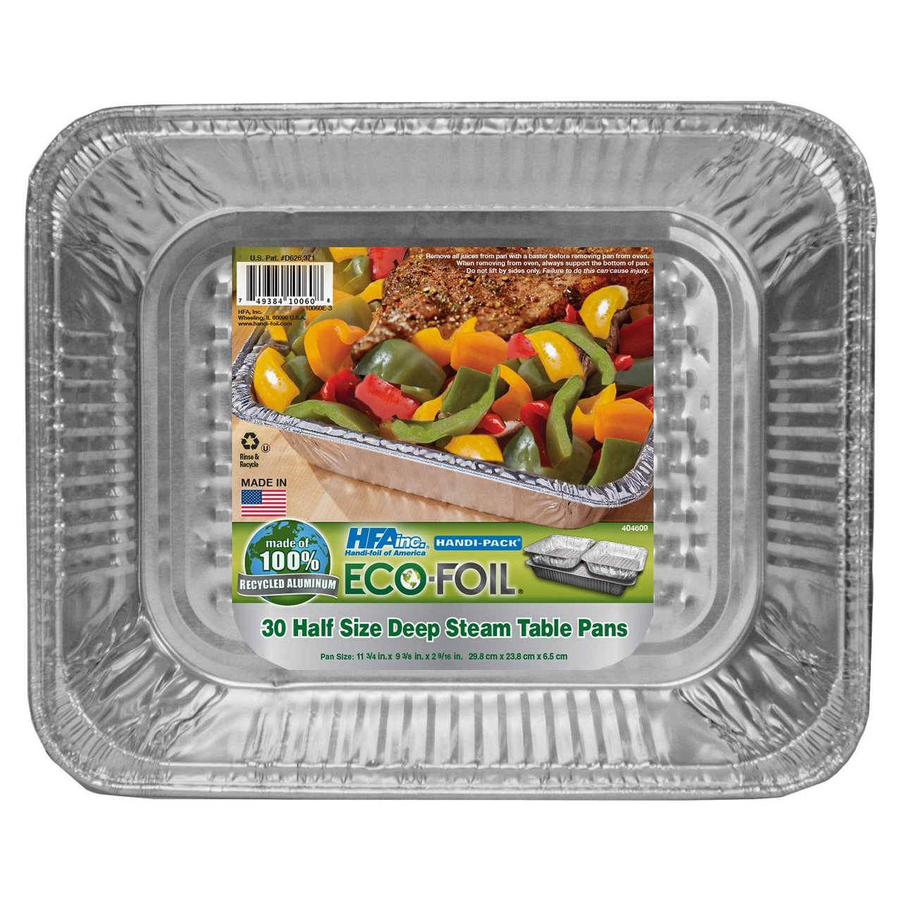 Eco-Foil Half Size Deep Steam Table Pans, 30-Count - Image 1