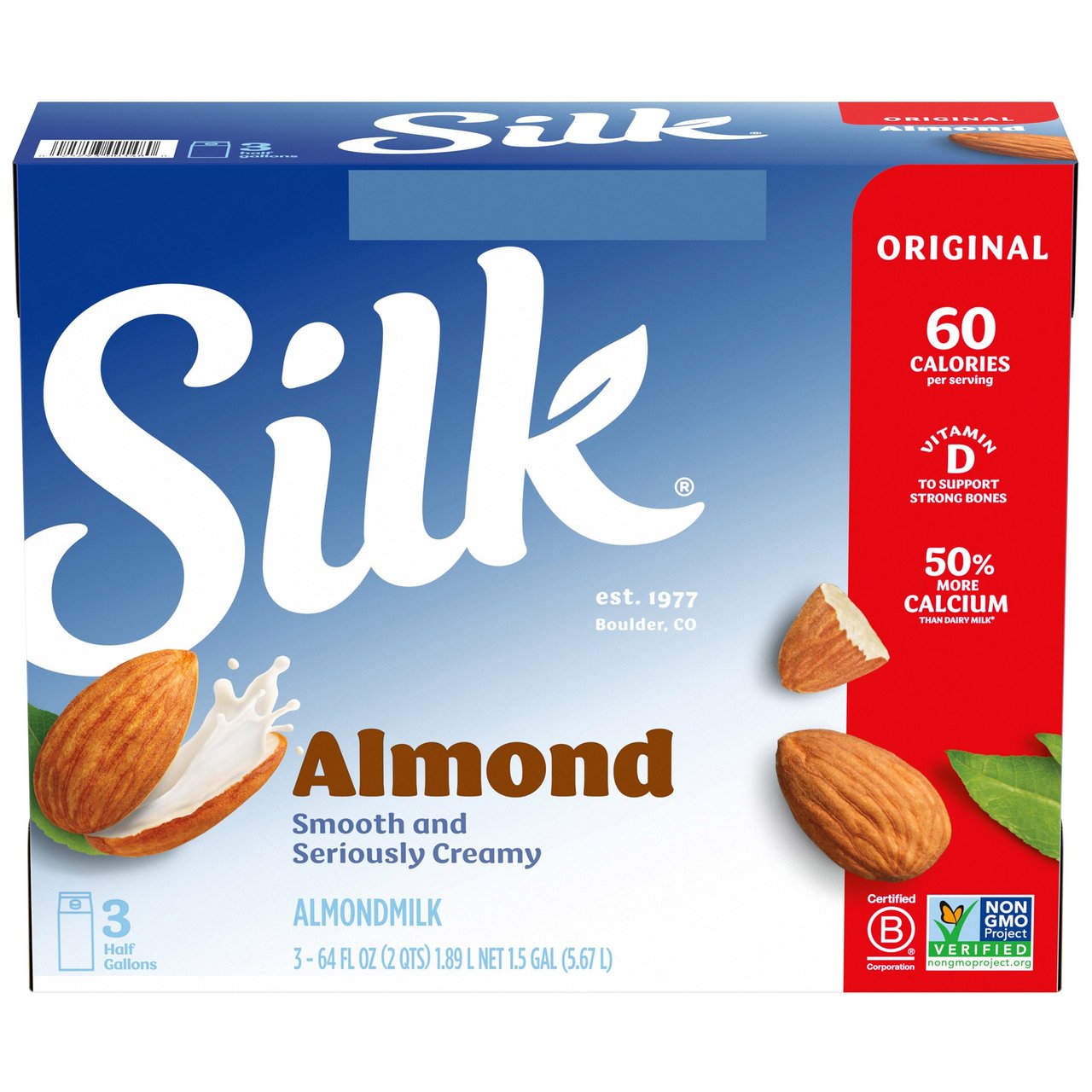 Silk Almond Milk, Original, 3/64 oz - Image 1