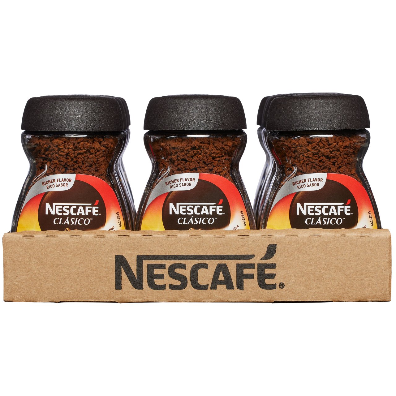 Nescafe Clasico Instant Coffee, Dark Roast, 1.7 oz, 12 Count - Image 1