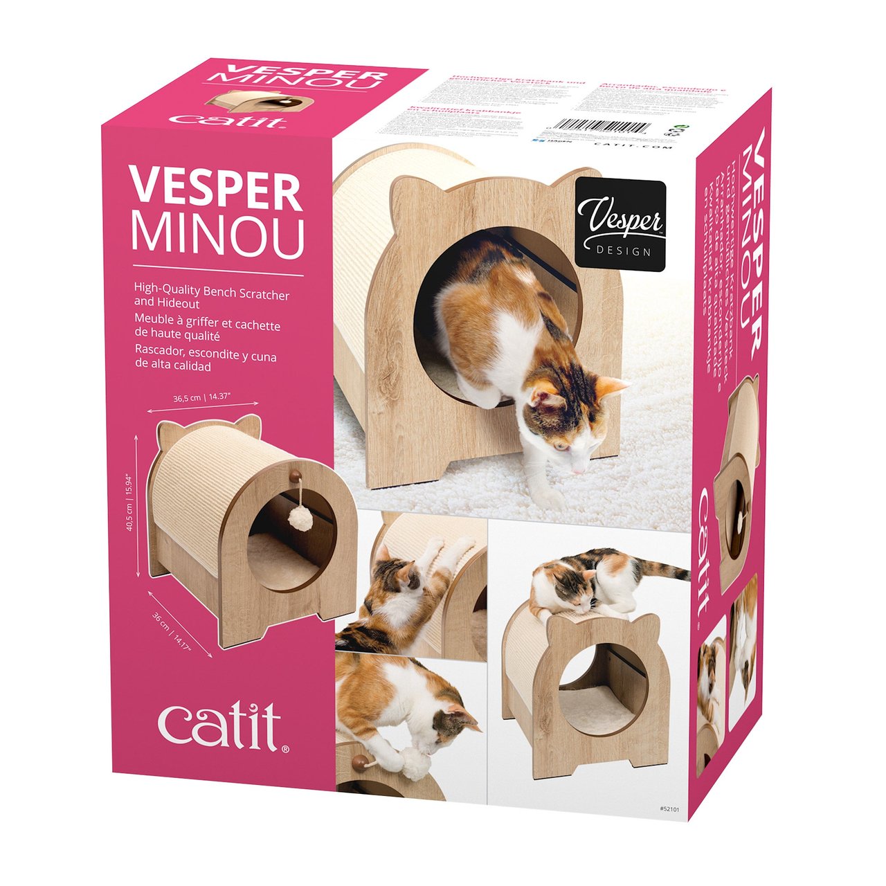 Catit Vesper Minou Cat Bench Scratcher - Image 1