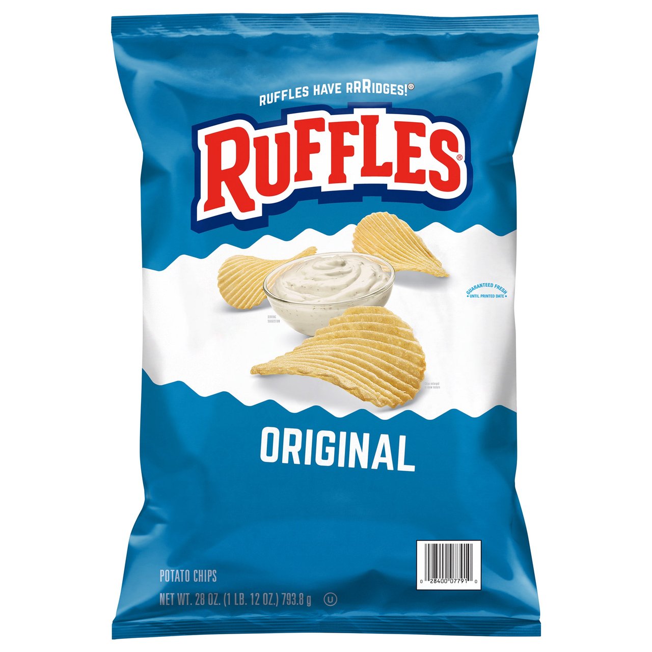 Frito Lay Ruffles Original Potato Chips 28 oz