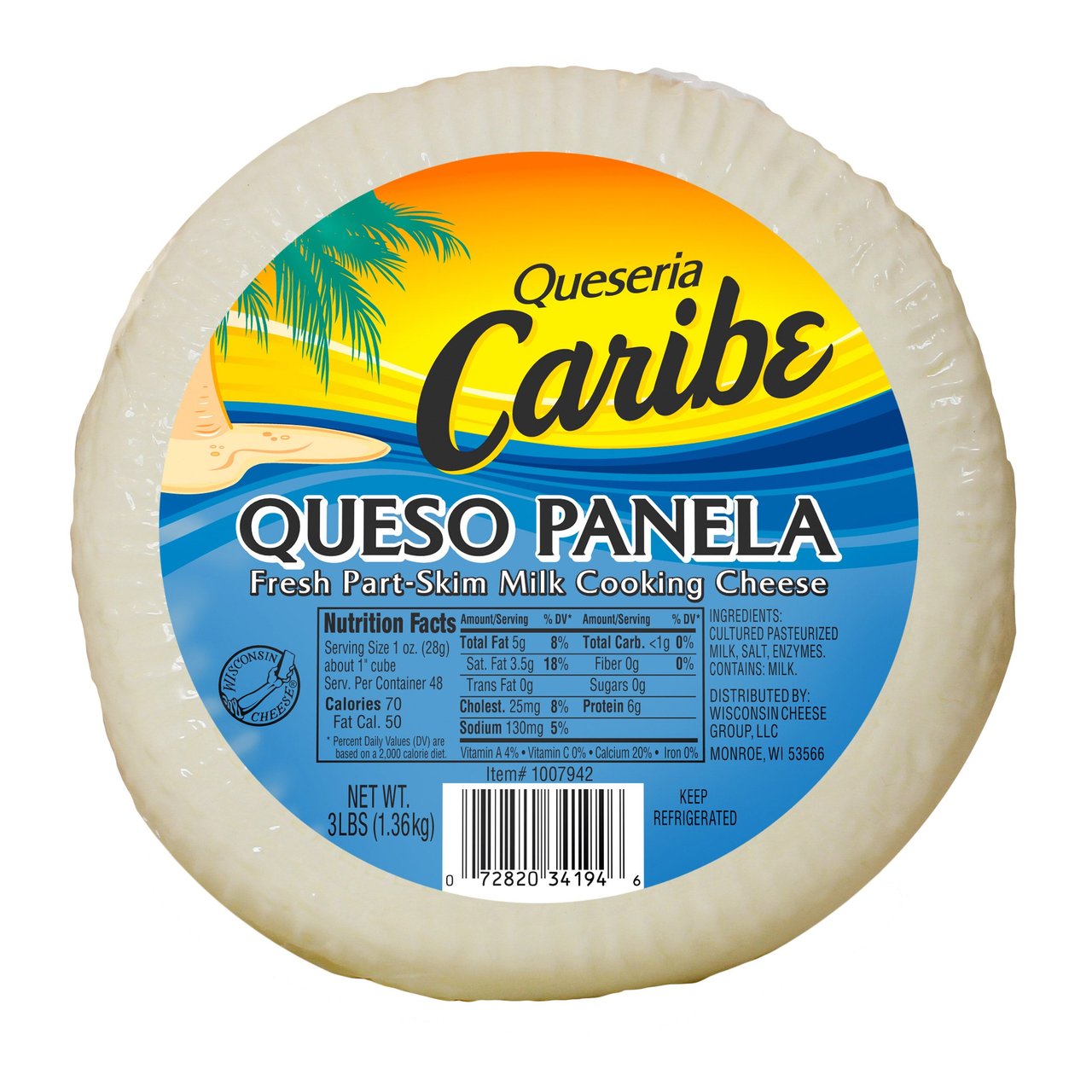 Caribe Queso Panela 48 oz (3.0 lbs) - Image 1