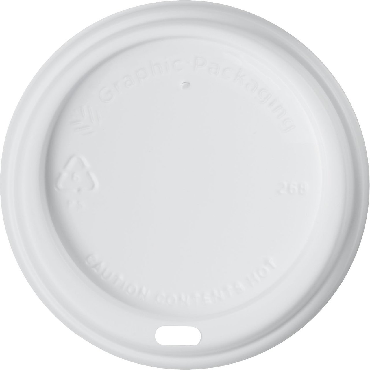 Graphic Packaging Poly Hot Cup Dome Lids, Soho, 10-24 oz, White, 600 ct - Image 1