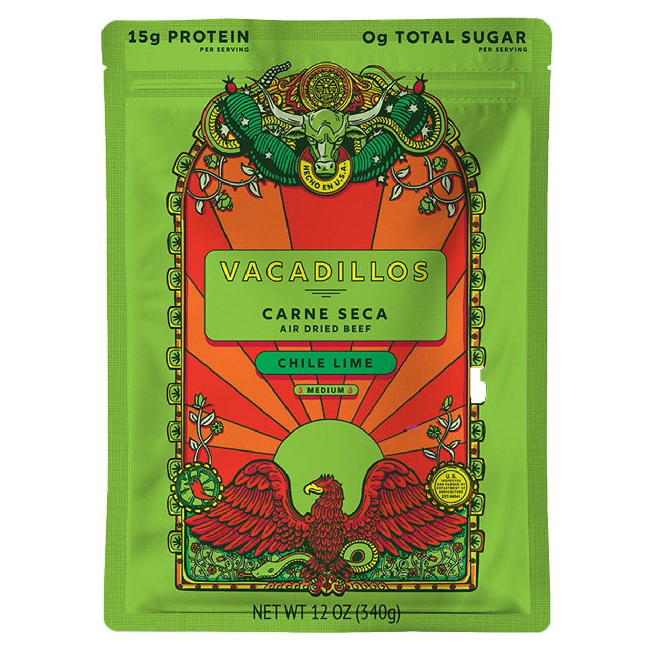 Vacadillos Chile Lime Carne Seca Air Dried Beef 12 oz