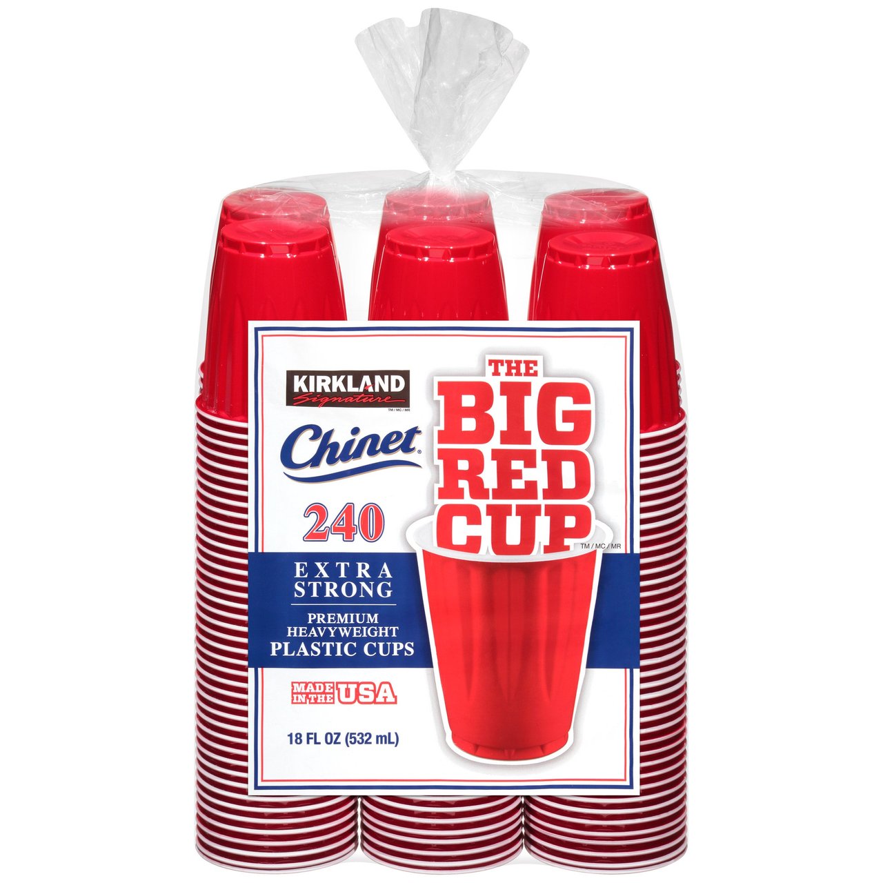 Kirkland Signature Chinet 18 oz Red Cups 240 Count - Image 1