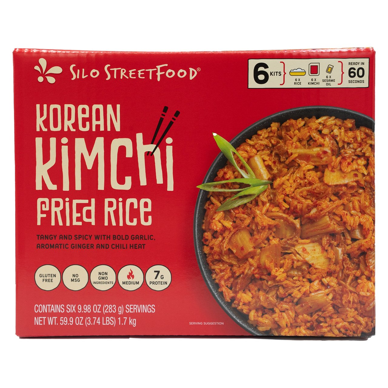 Silo StreetFood Korean Kimchi Fried Rice, 6-Pack, 9.98 oz Each - Image 1