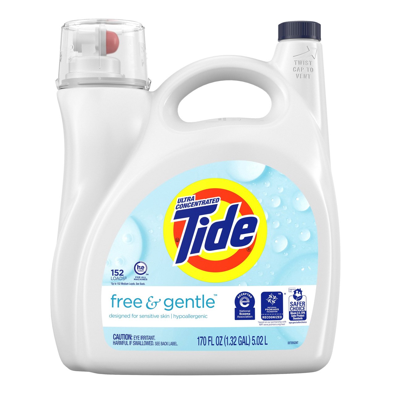 Tide Free & Gentle Liquid Laundry Detergent 170 oz - Image 1