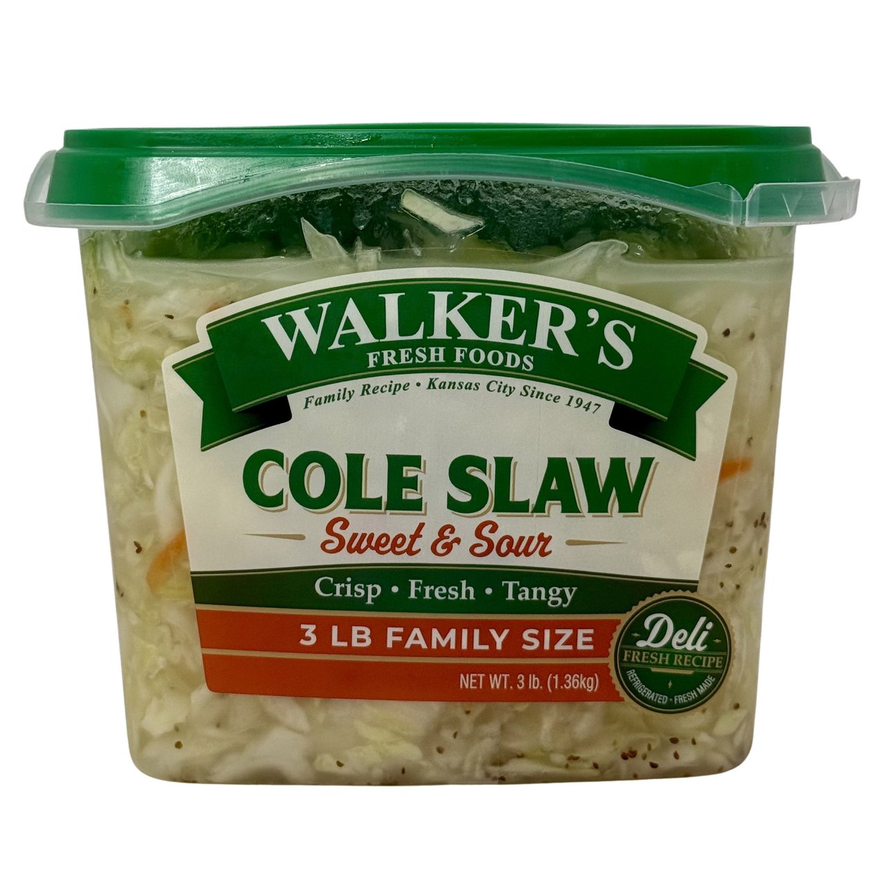 Walker's Sweet & Sour Coleslaw 3 Pound Tub - Image 1