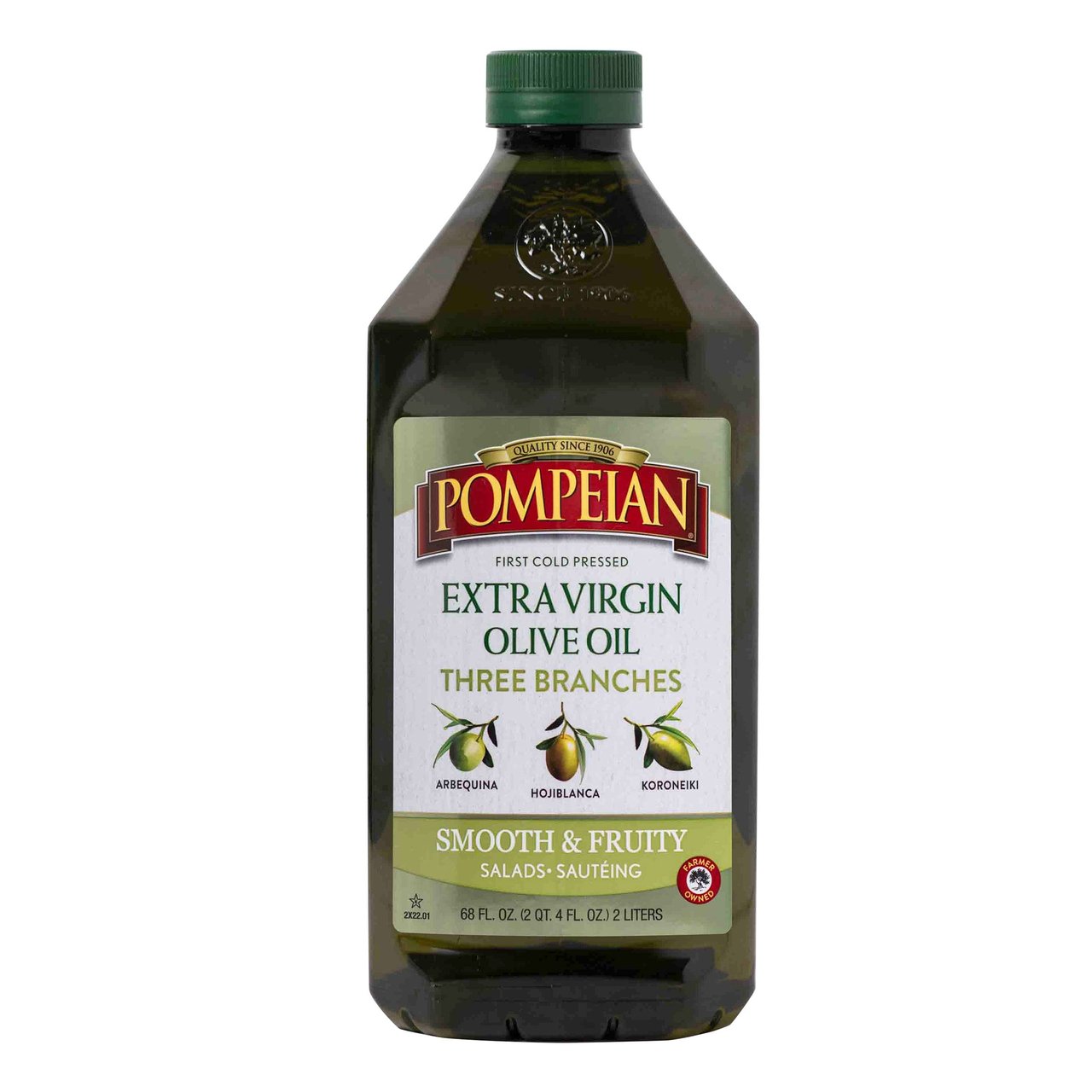 Pompeian Three Branches Extra Virgin Olive Oil 68 FL OZ - Image 1
