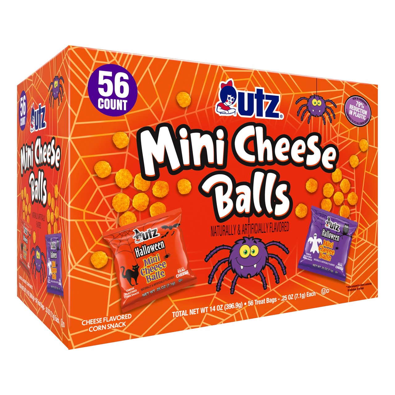 Utz Halloween Barrel Mini Cheese Balls 56 Count 0.25 Ounces - Image 1