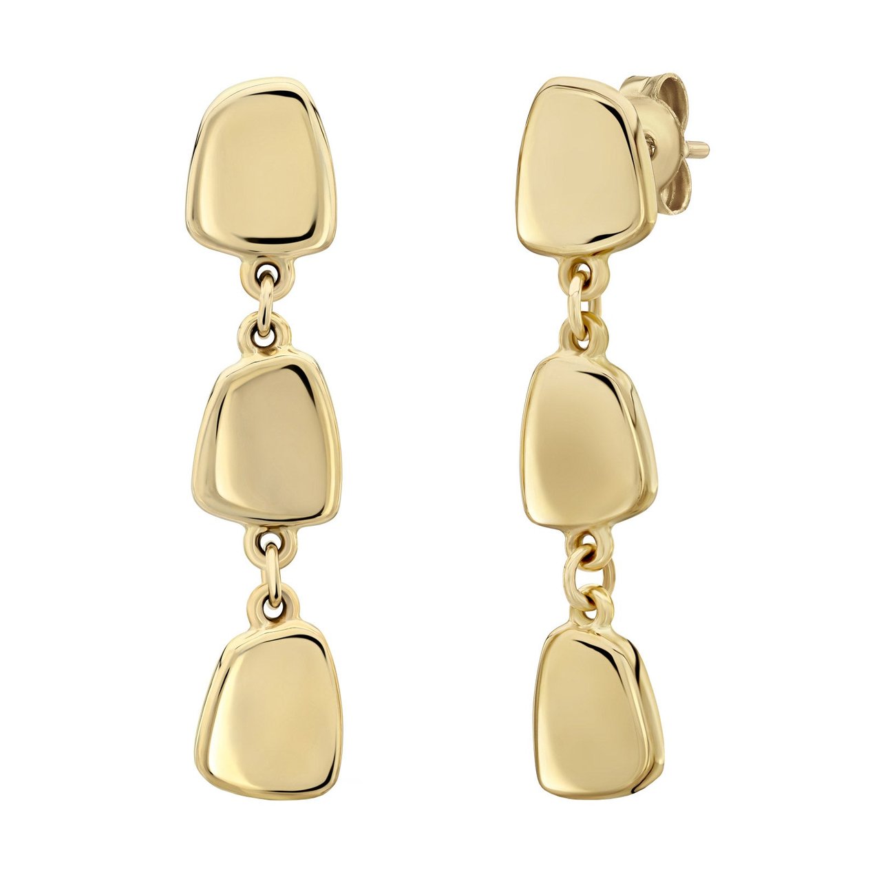 14KT Yellow Gold Dangle Earrings Made in Italy - Image 1