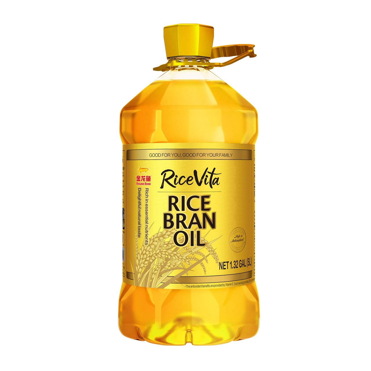 Arawana RiceVita Rice Bran Oil, 5 Liter Bottle - Image 1