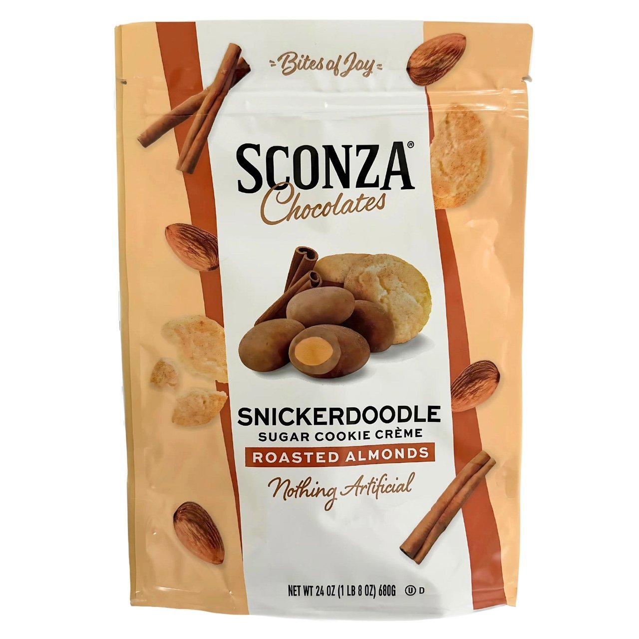 Sconza Snickerdoodle Almonds, 24 oz - Image 1