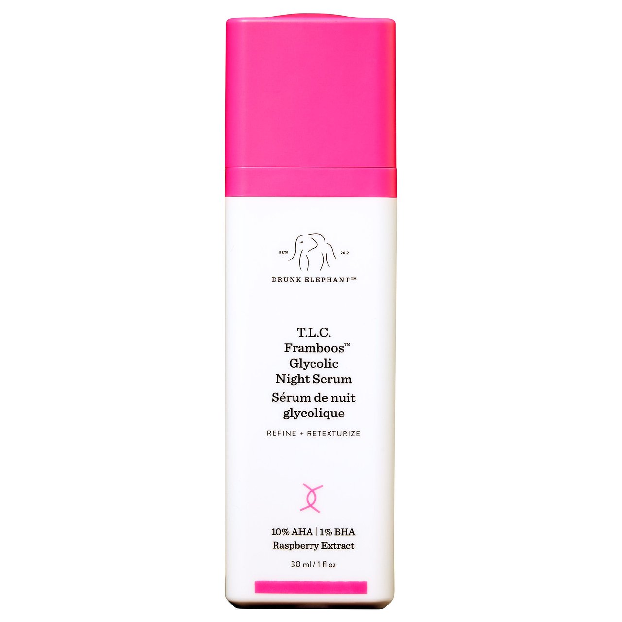 Drunk Elephant T.L.C. Framboos Glycolic Night Serum 1 oz