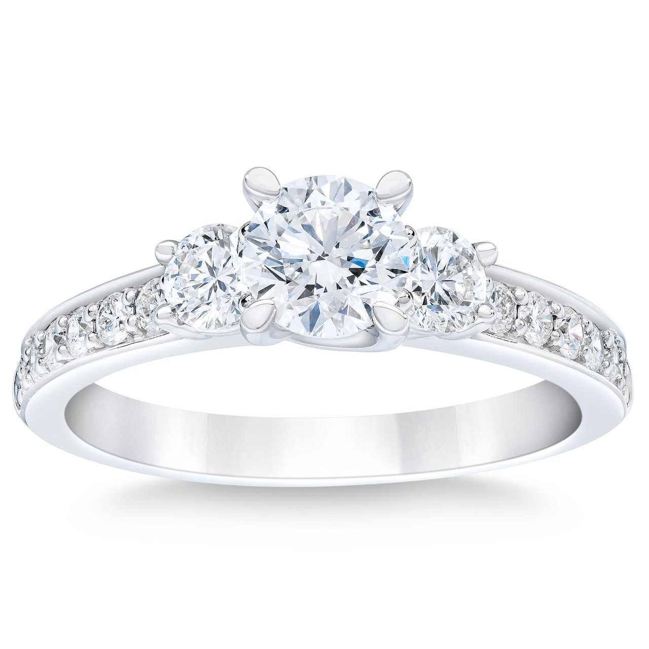 Platinum VS2 I 1.40 ctw Round Diamond Ring (0.70 ct Center) - Image 1