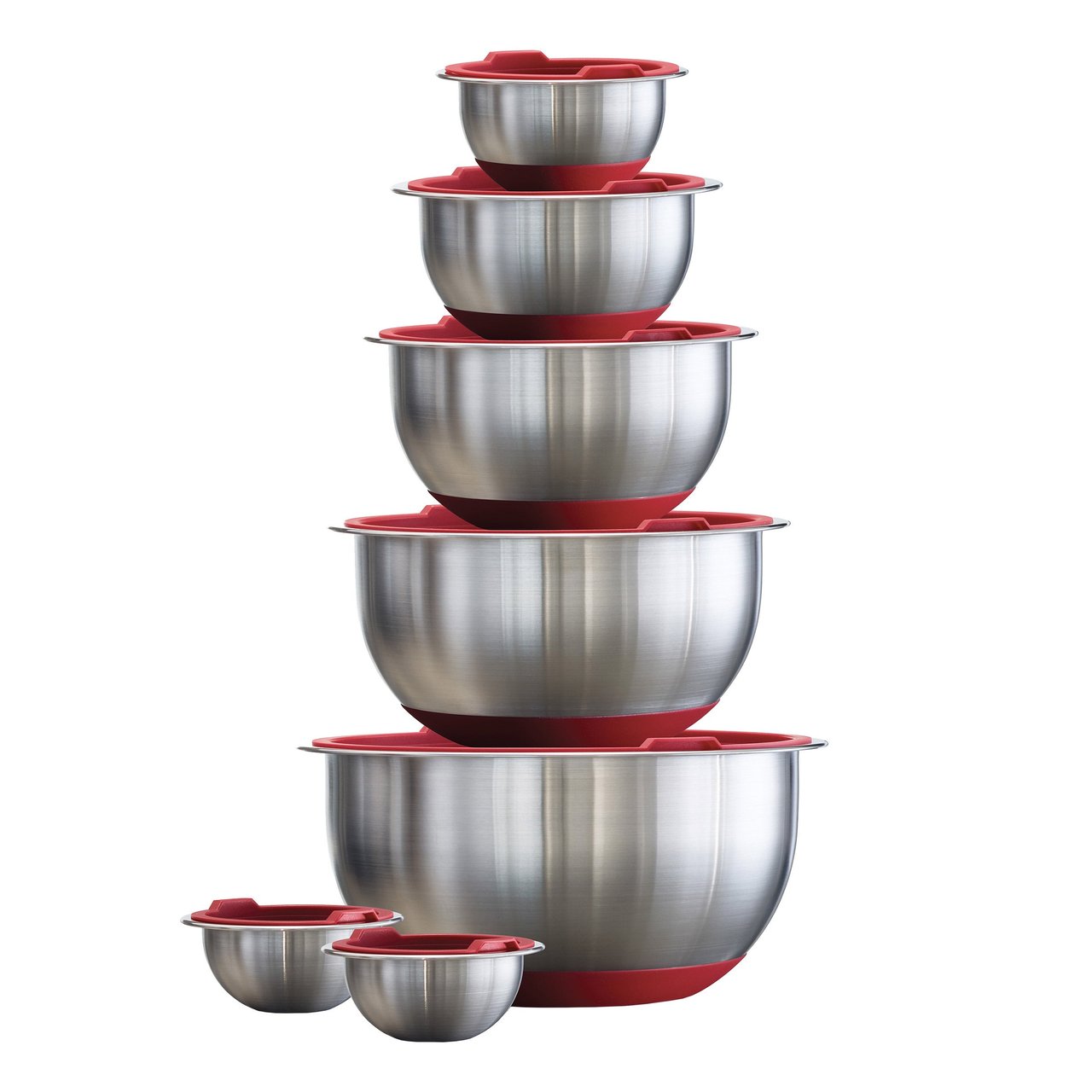 Tramontina 14-Piece Stainless Steel Mixing Bowl Set with Lids - Image 1