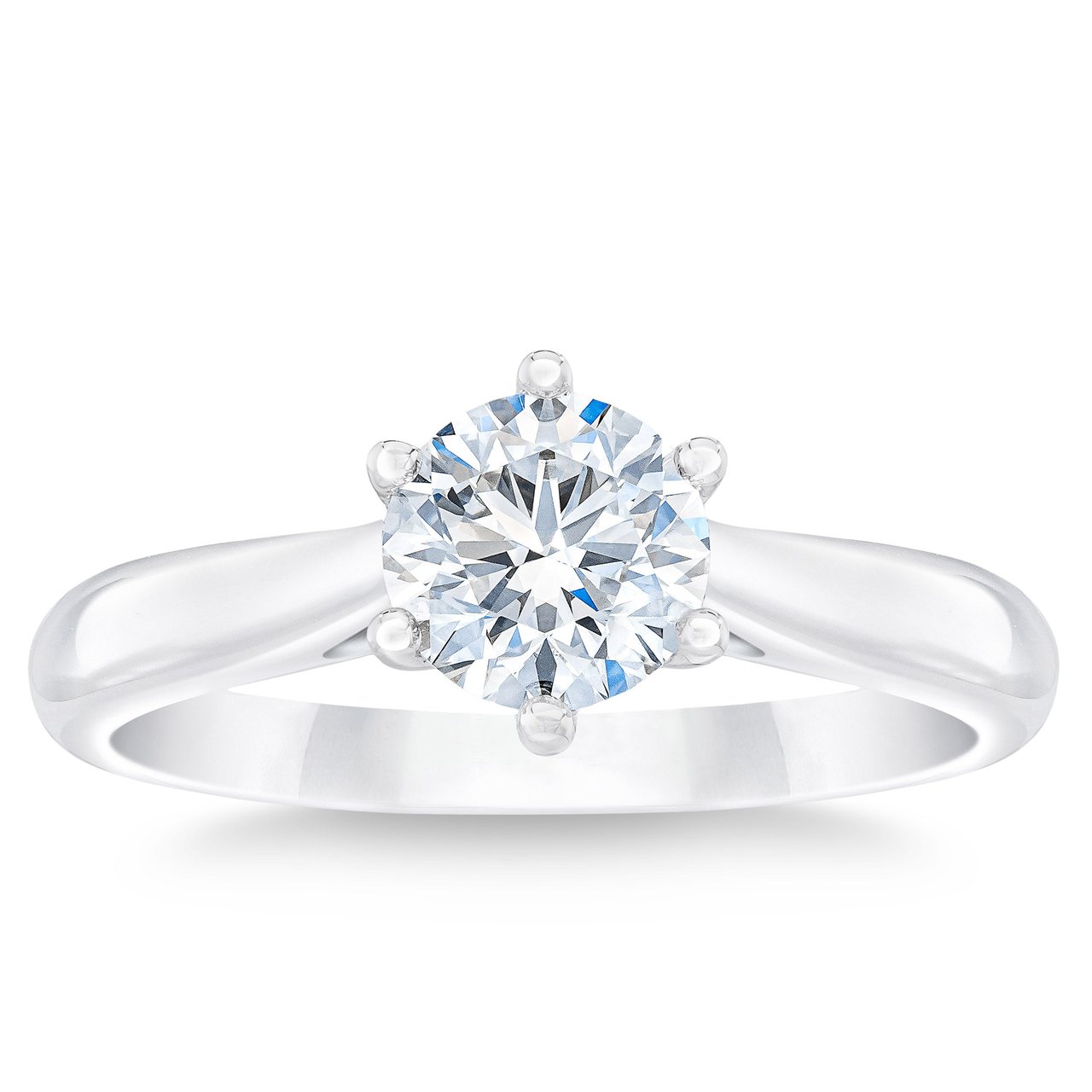 1.40 CT Round Brilliant Diamond Platinum Solitaire Ring, VVS2 Clarity, H Color - Image 1