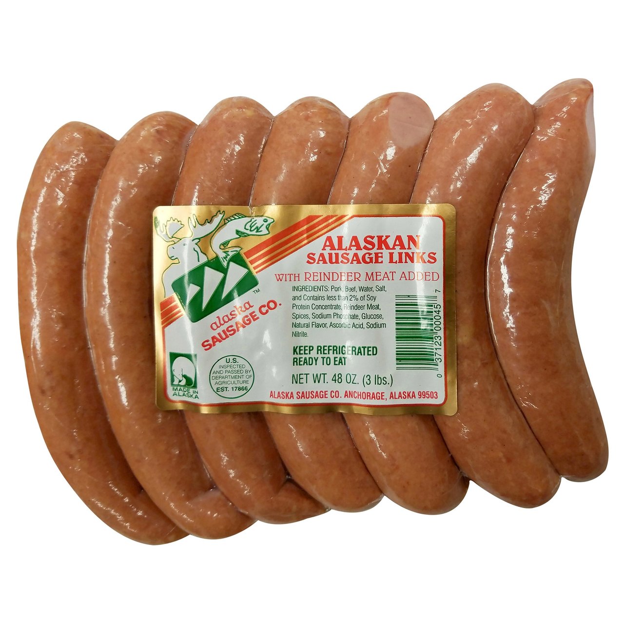 Alaska Sausage Co. Alaskan Sausage Links w/ Reindeer Meat, 3 lbs - Image 1