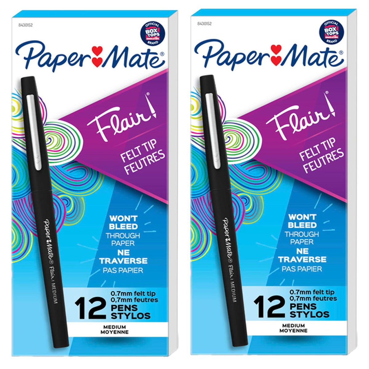 Paper Mate Flair Felt Tip Pen, Black, 24 Count - Image 1