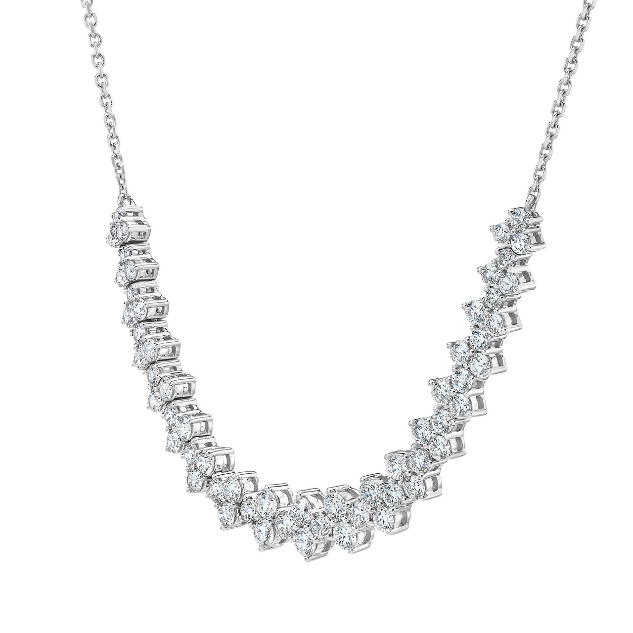 14KT White Gold VS2 I Color 3.00 CTW Round Diamond Necklace - Image 1