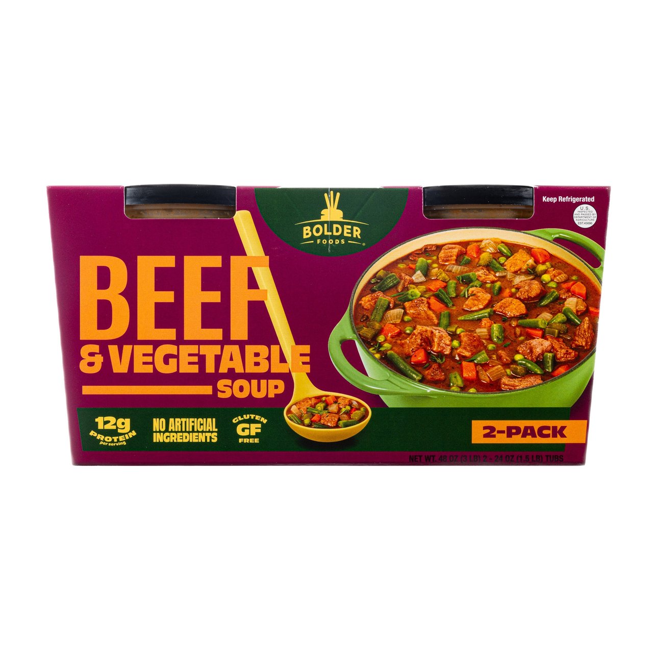Boulder Beef & Vegetable Soup, 2-Pack 24 Ounce Containers - Image 1