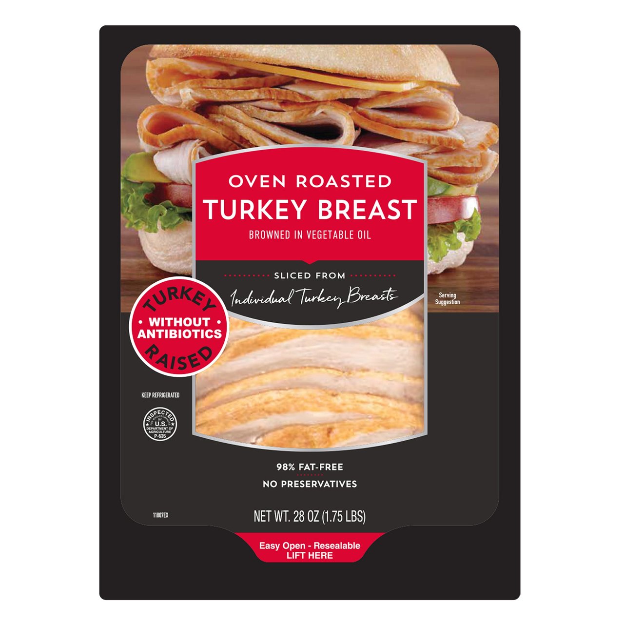 Kirkland Signature Oven Roasted Turkey Breast, Sliced, 1.75 lb - Image 1
