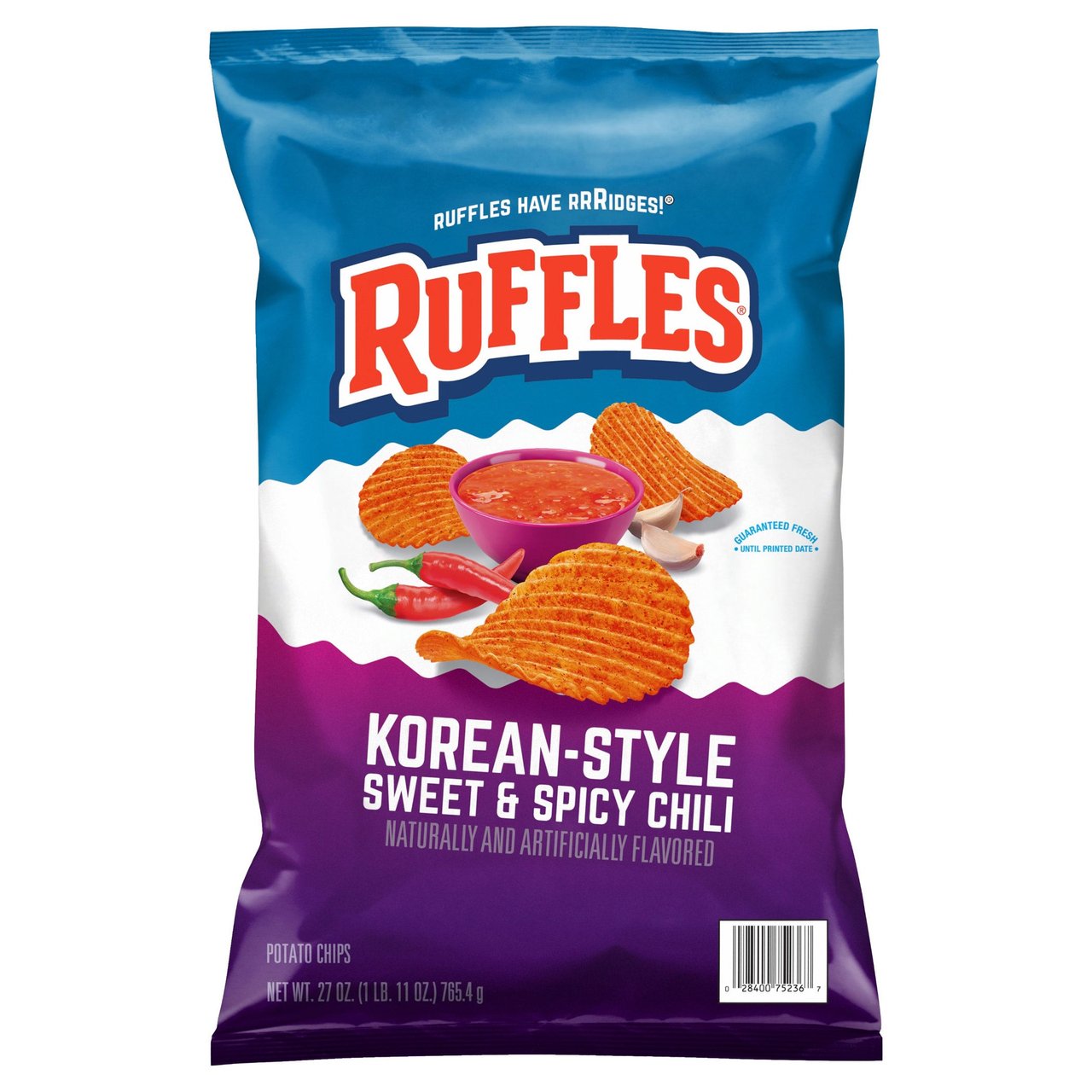 Ruffles Korean-Style Sweet & Spicy Chili Potato Chips, 27 Ounces - Image 1