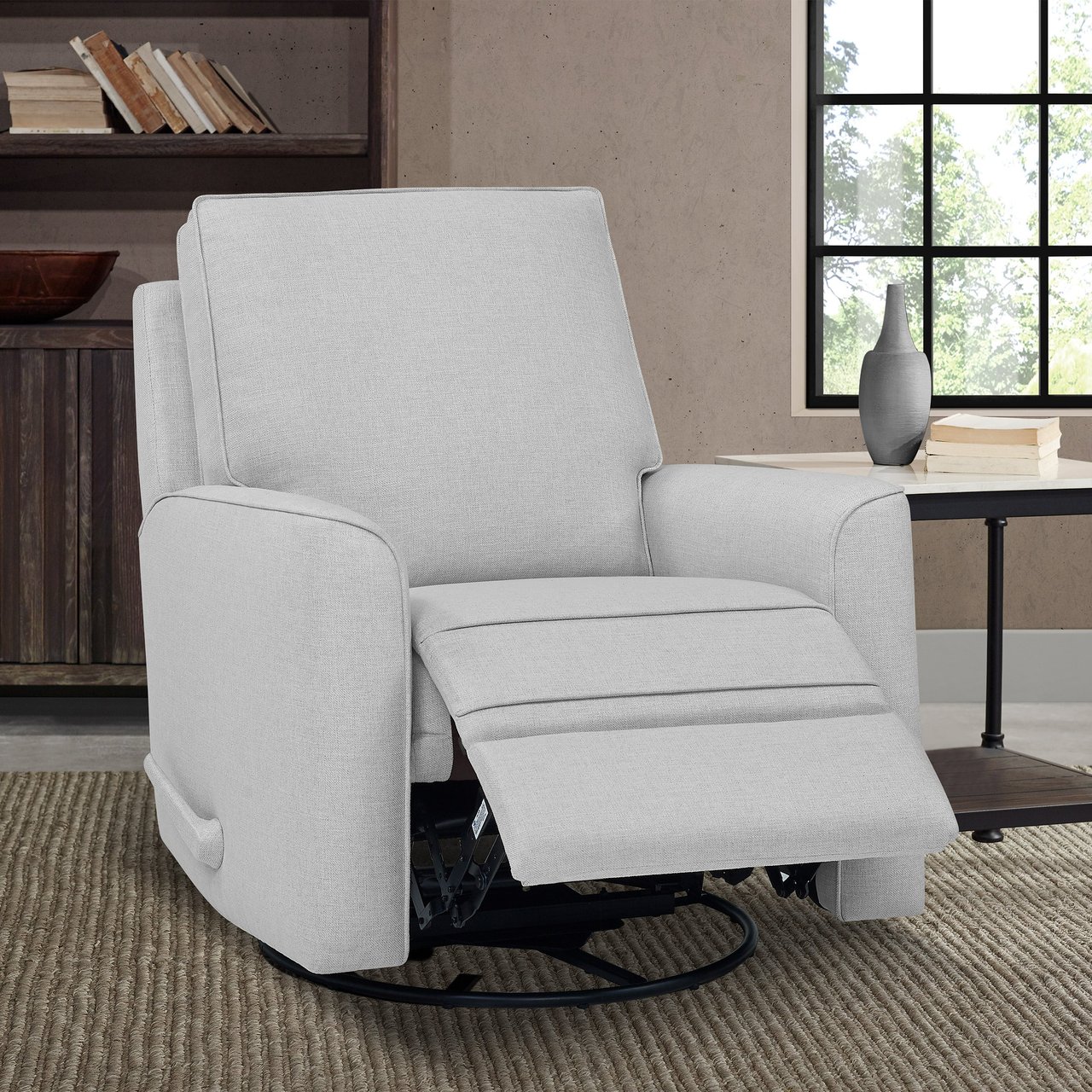 True Innovations Paxley Fabric Swivel Glider Recliner - Image 1
