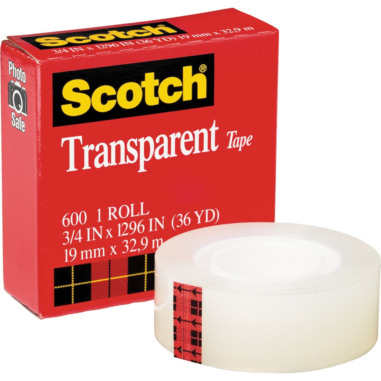 3M Scotch Transparent Tape 3/4" x 36 yd #600 - Image 1