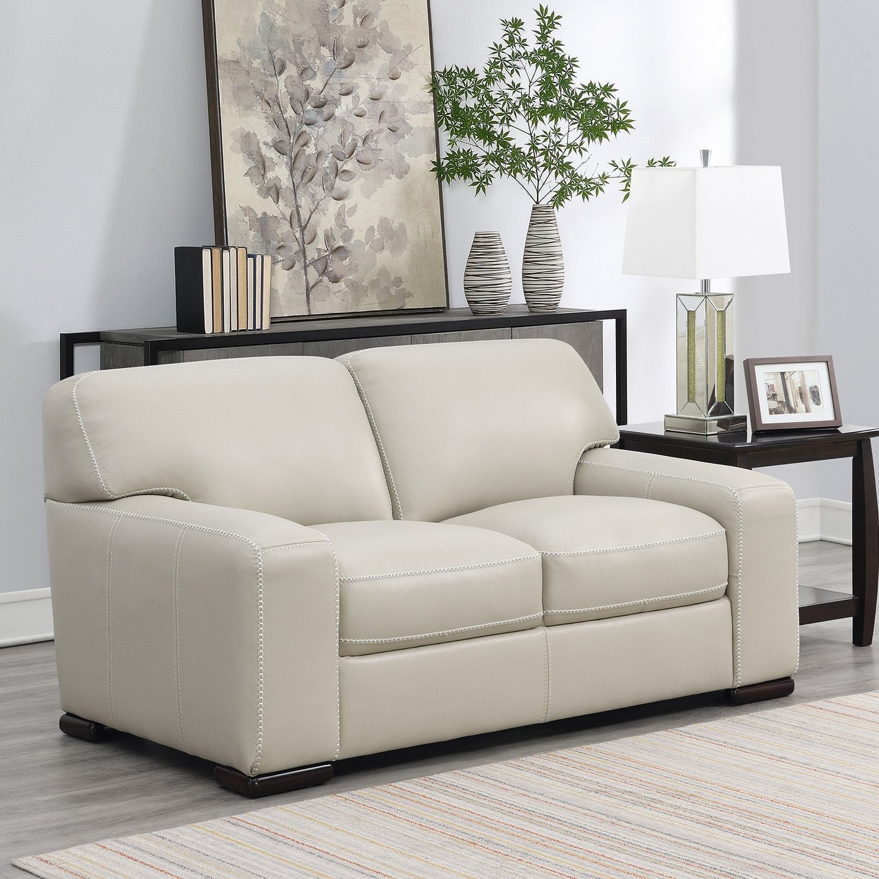 Simon Li Buckley Leather Loveseat - Image 1