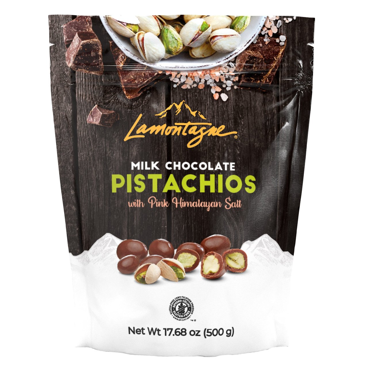 Lamontagne Milk Chocolate Pistachios 17.68 oz (1.10 lbs)