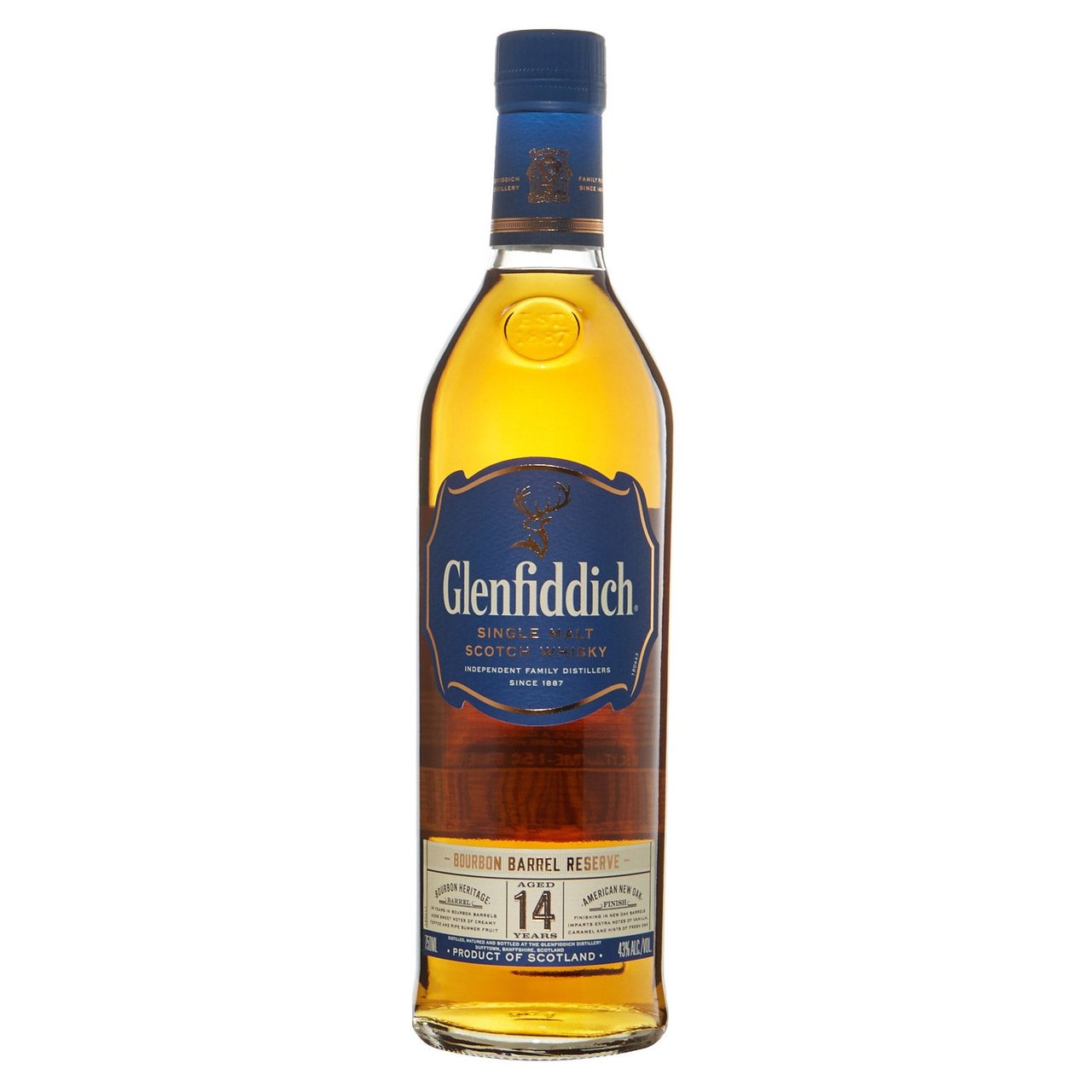 Glenfiddich 14 Year Old Bourbon Barrel Reserve Single Malt Scotch Whisky 750ml - Image 1