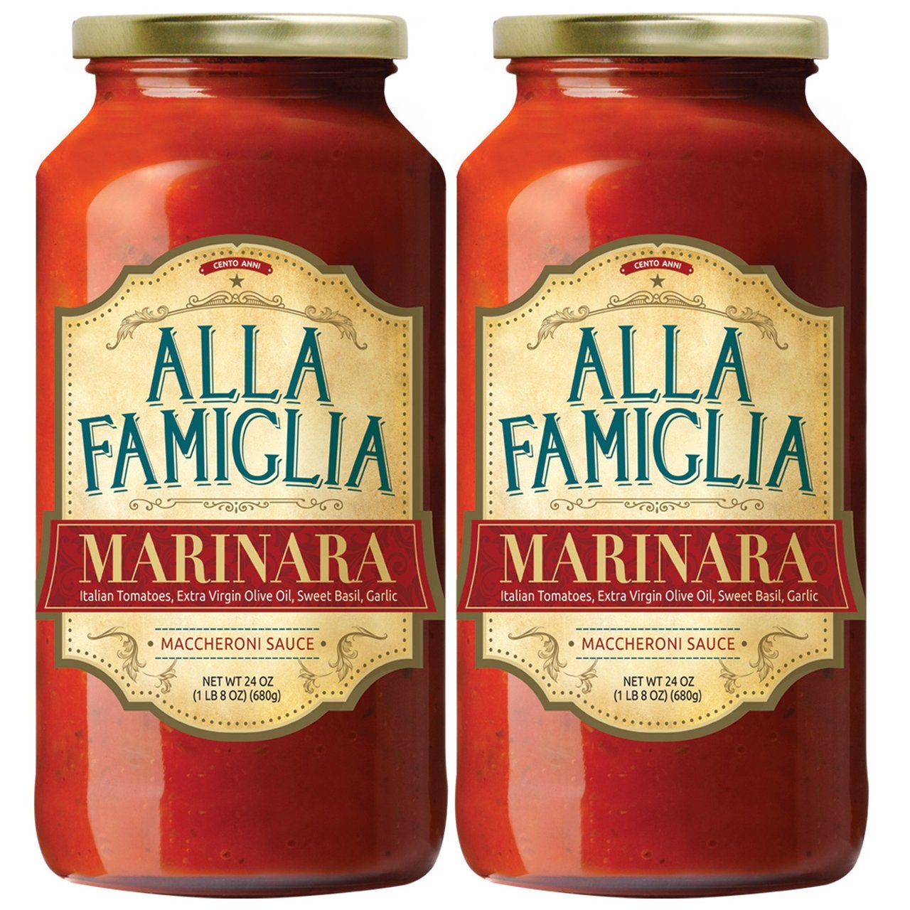 Alla Famiglia Marinara Sauce, 2 x 24 oz (3 lbs)