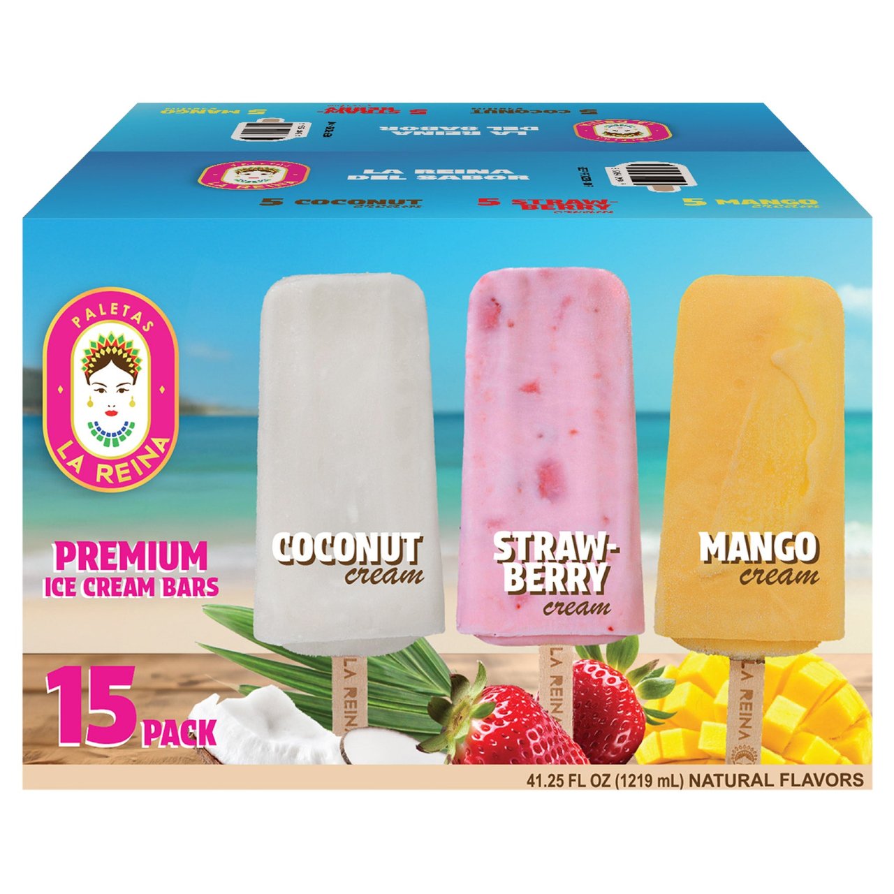 La Reina Variety Pack Strawberry Coconut & Mango 15 Count 45.6 Ounces - Image 1