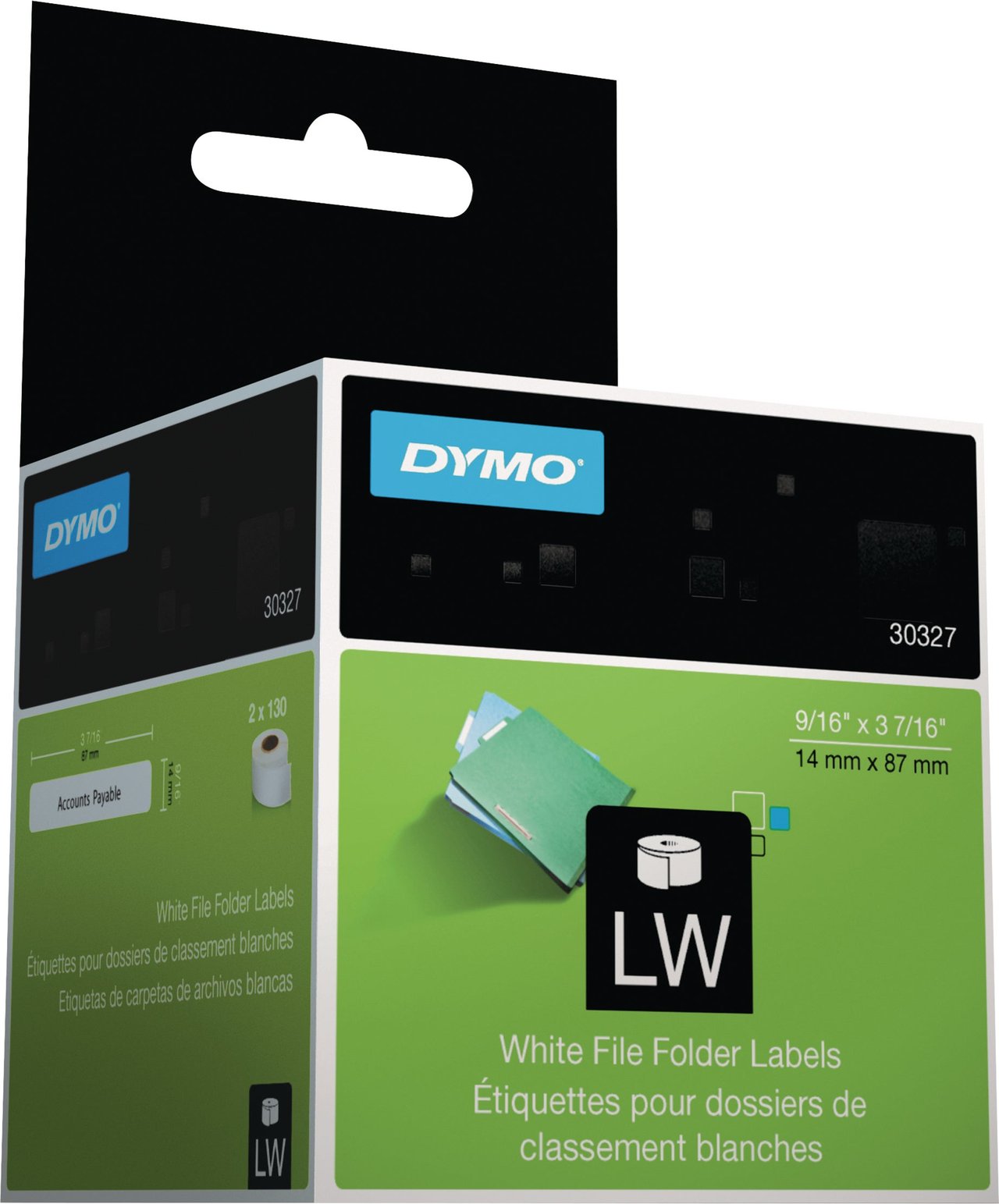 DYMO LabelWriter File Folder Labels, 130 Labels/Roll, 2 Rolls (260 Labels Total)