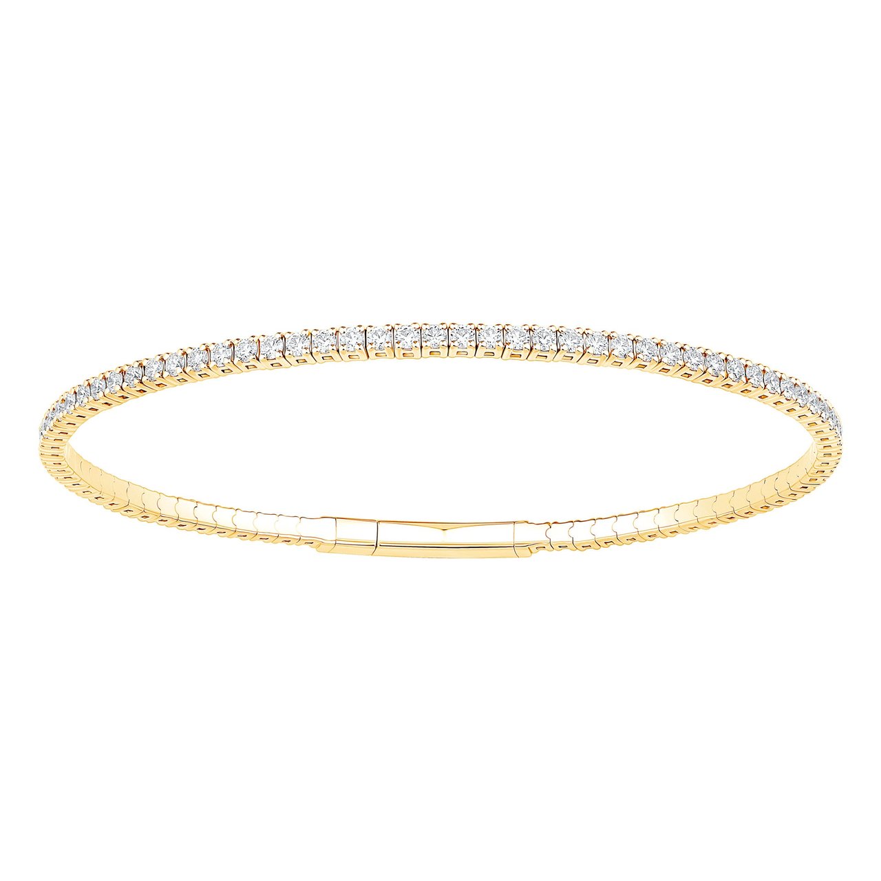 14kt Yellow Gold VS2 G 2.00ctw Round Diamond Bangle Bracelet - Image 1