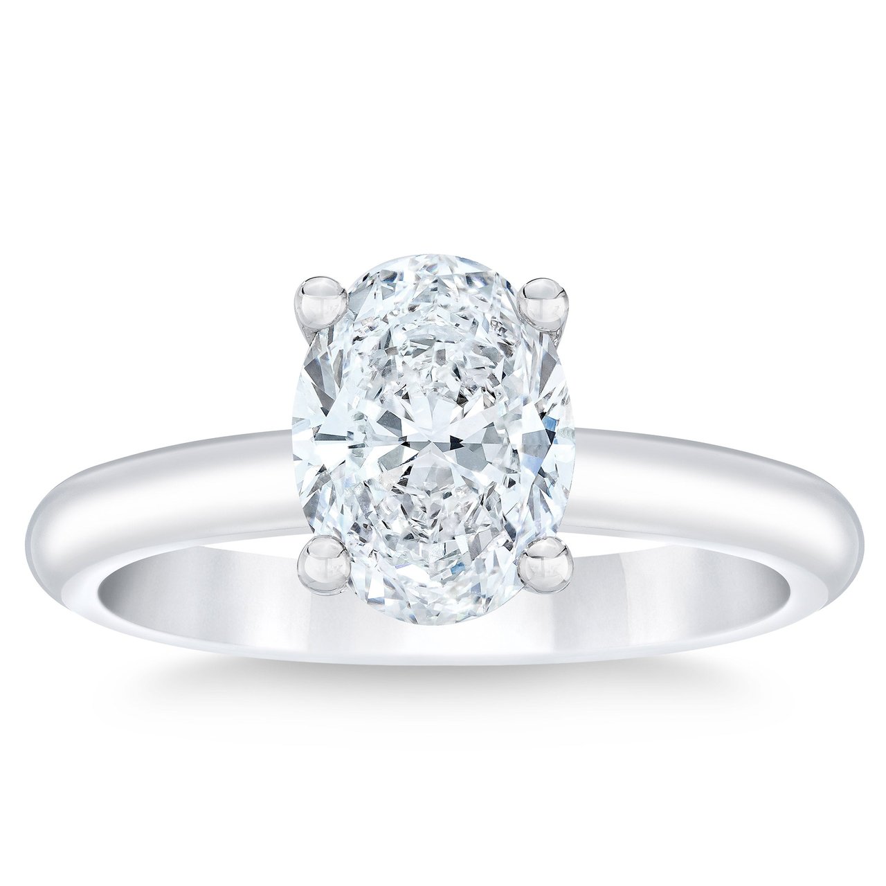 1.21 CT Oval Cut Platinum Solitaire Ring VS1 "F" Color - Image 1