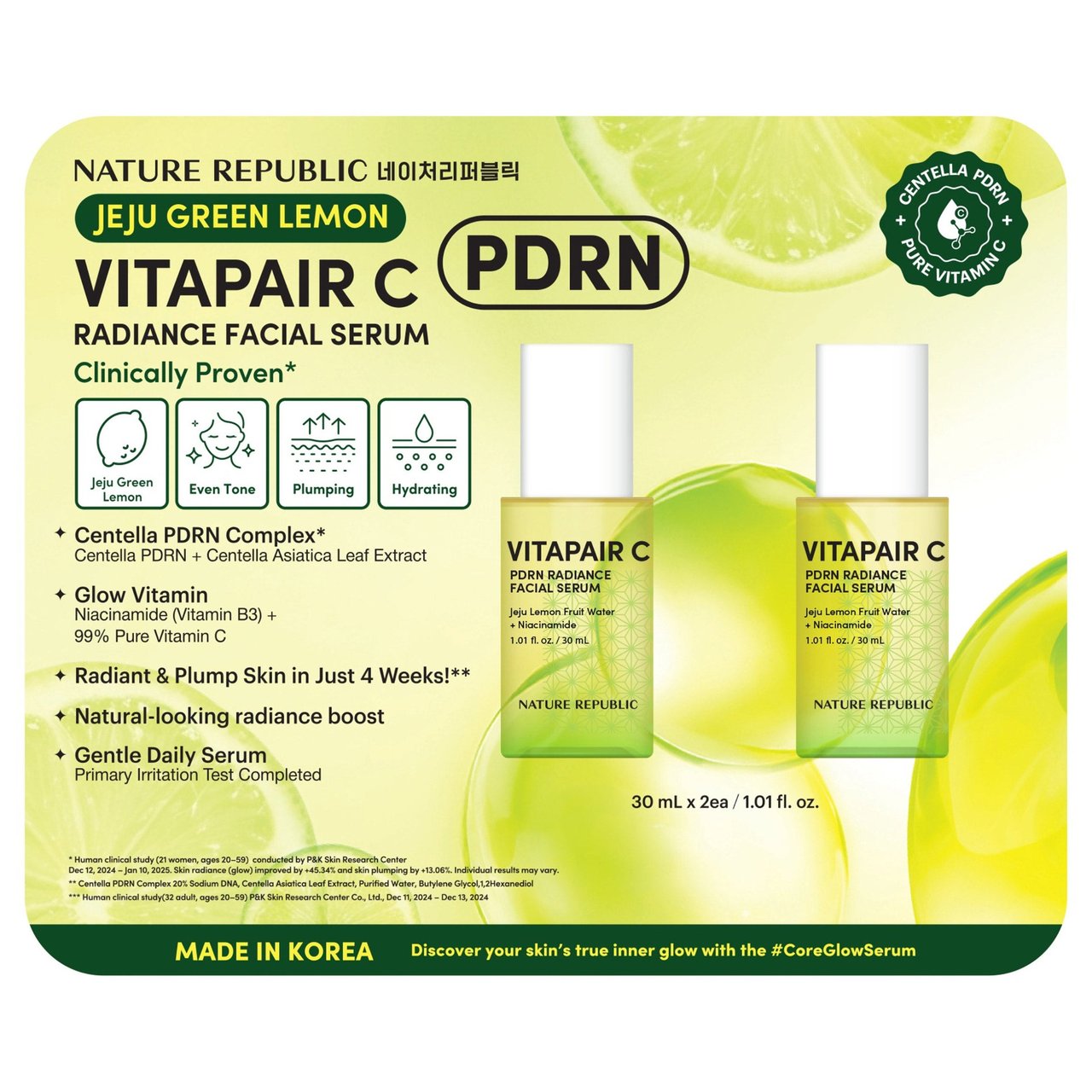 Nature Republic Vitapair C PDRN Radiance Serum, 2-Pack (1.01 fl oz each) - Image 1