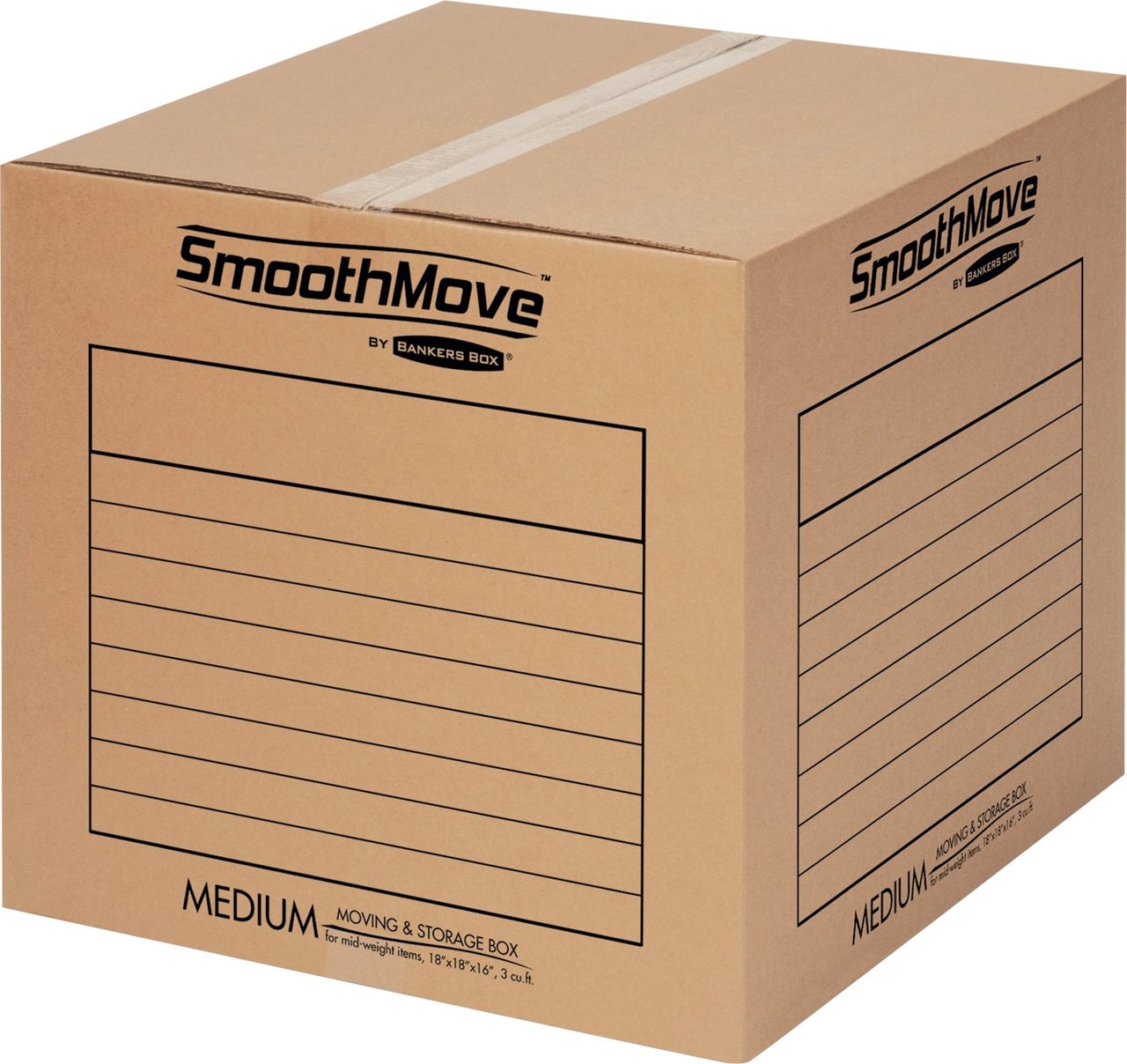 Fellowes SmoothMove Basic Medium Moving & Storage Boxes, 20-Count - Image 1