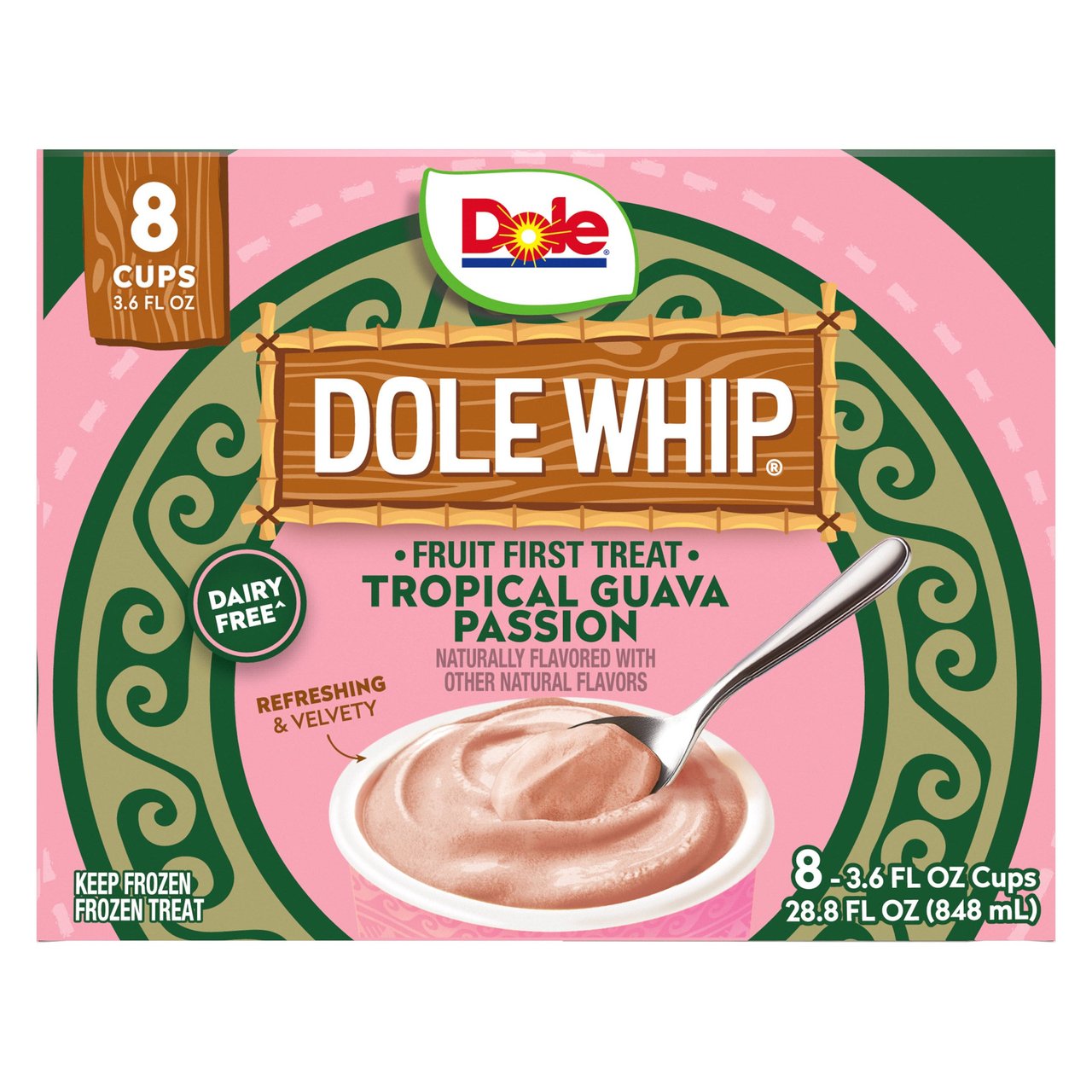 Dole Whip Tropical Guava Passion Frozen Cups, 8 x 3.6 FL OZ - Image 1