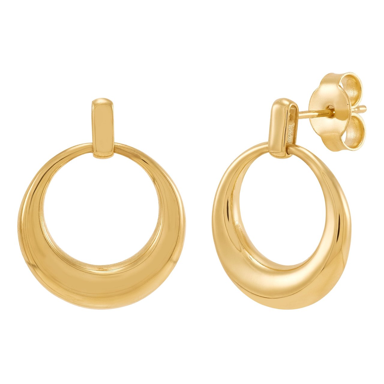 14kt Yellow Gold Doorknocker Earrings Made in Italy - Image 1