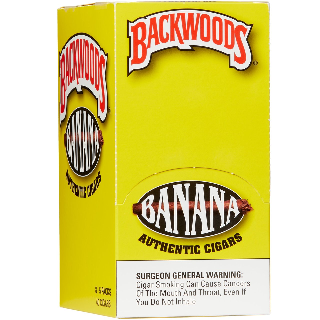 Backwoods Banana Cigarillos, 8 Packs of 5 - Image 1
